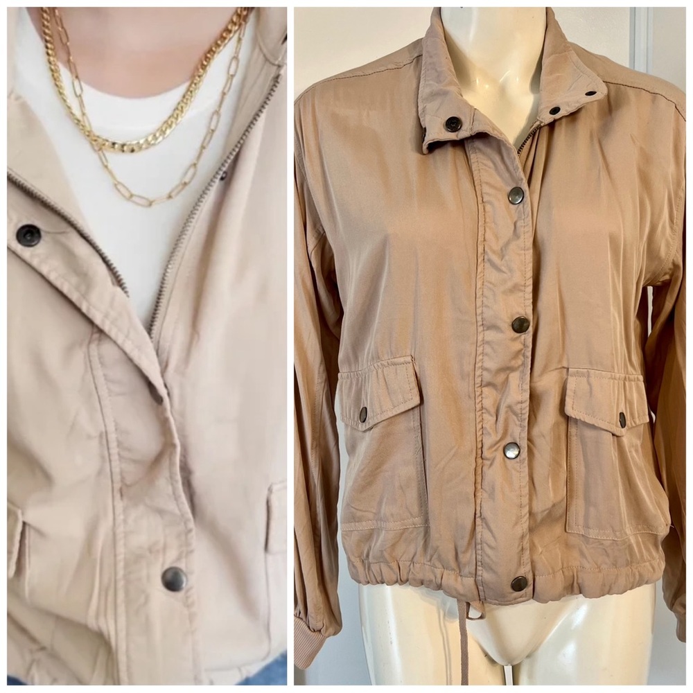 E&M NWT Nude Pink Utility Crop Jacket Size Small